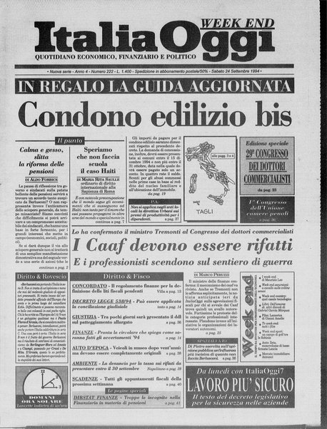 Italia oggi : quotidiano di economia finanza e politica